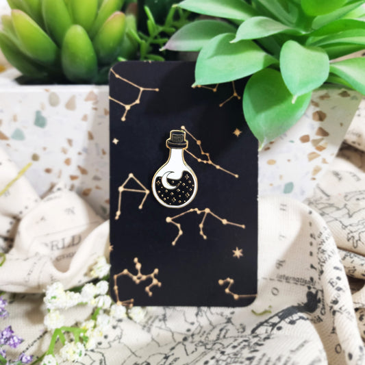 Bottled Moon and Stars Enamel Pin