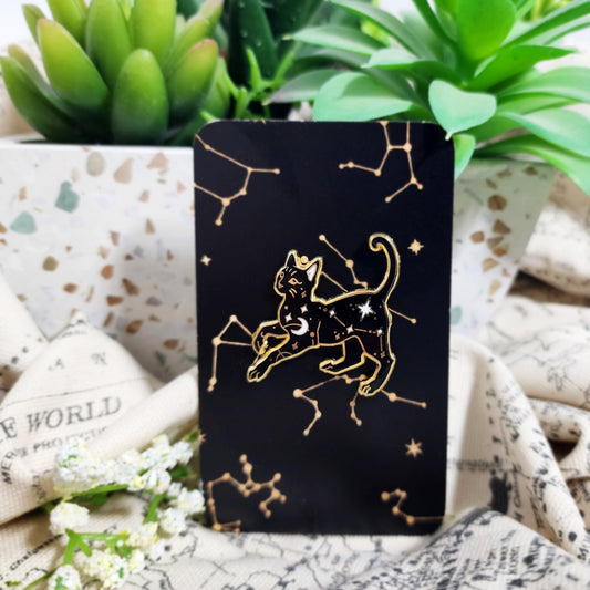 Celestial Black Cat Enamel Pin